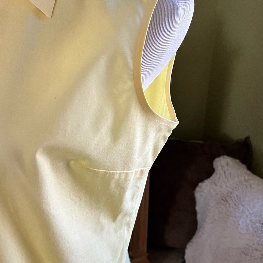 Sunny Yellow Sleeveless Button-Down Shirt - Picture 2 of 7